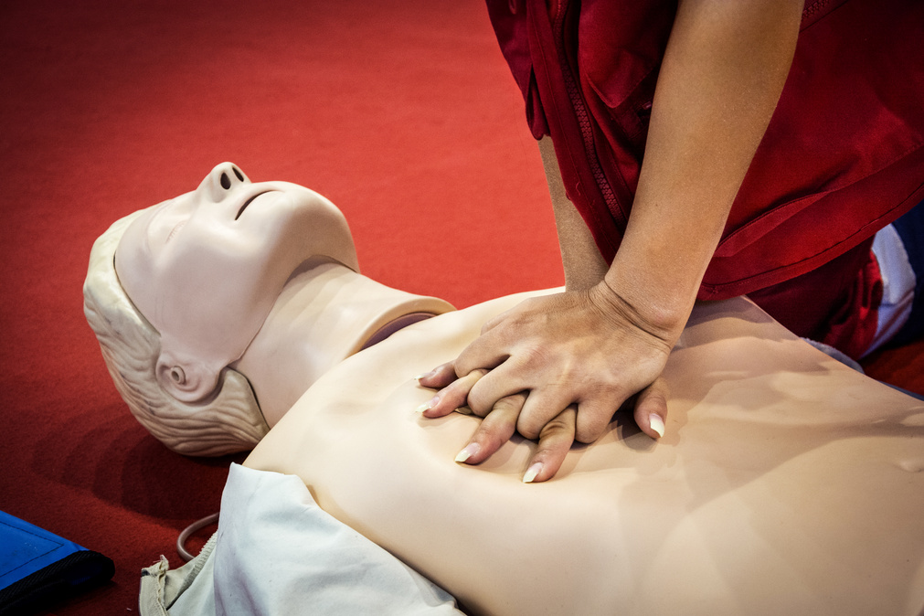 CPR demonstration - first aid class